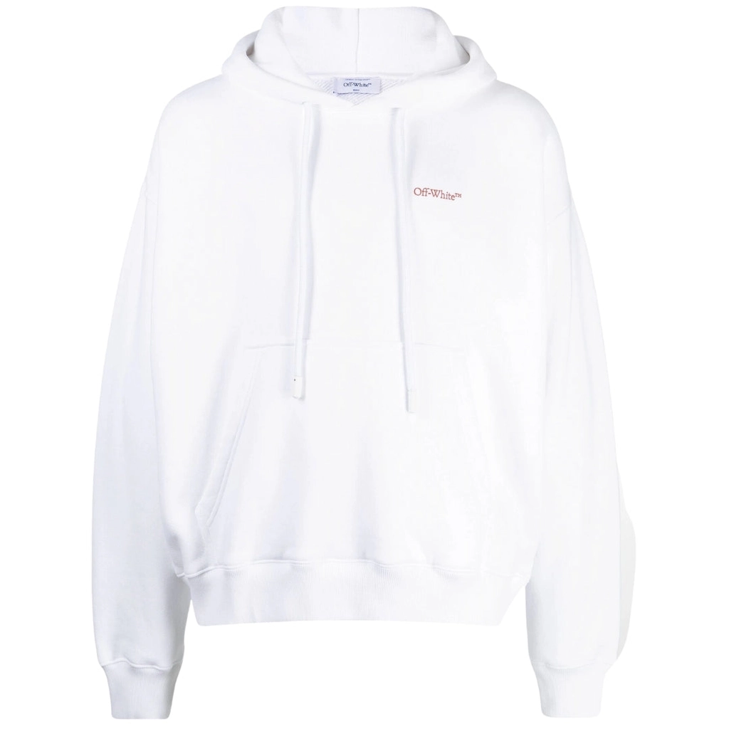 Off White Mens Scratch Tab White Skate Fit Hoodie Cotton - Size Small